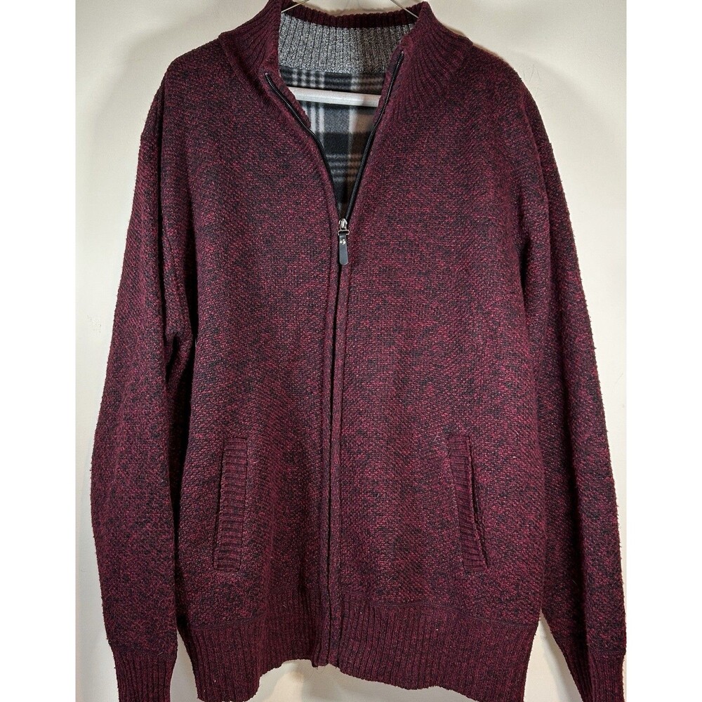 Msmsse Men's XL Cardigan Sweaters Full Zip Knitted Cashmere Blend W/Pockets